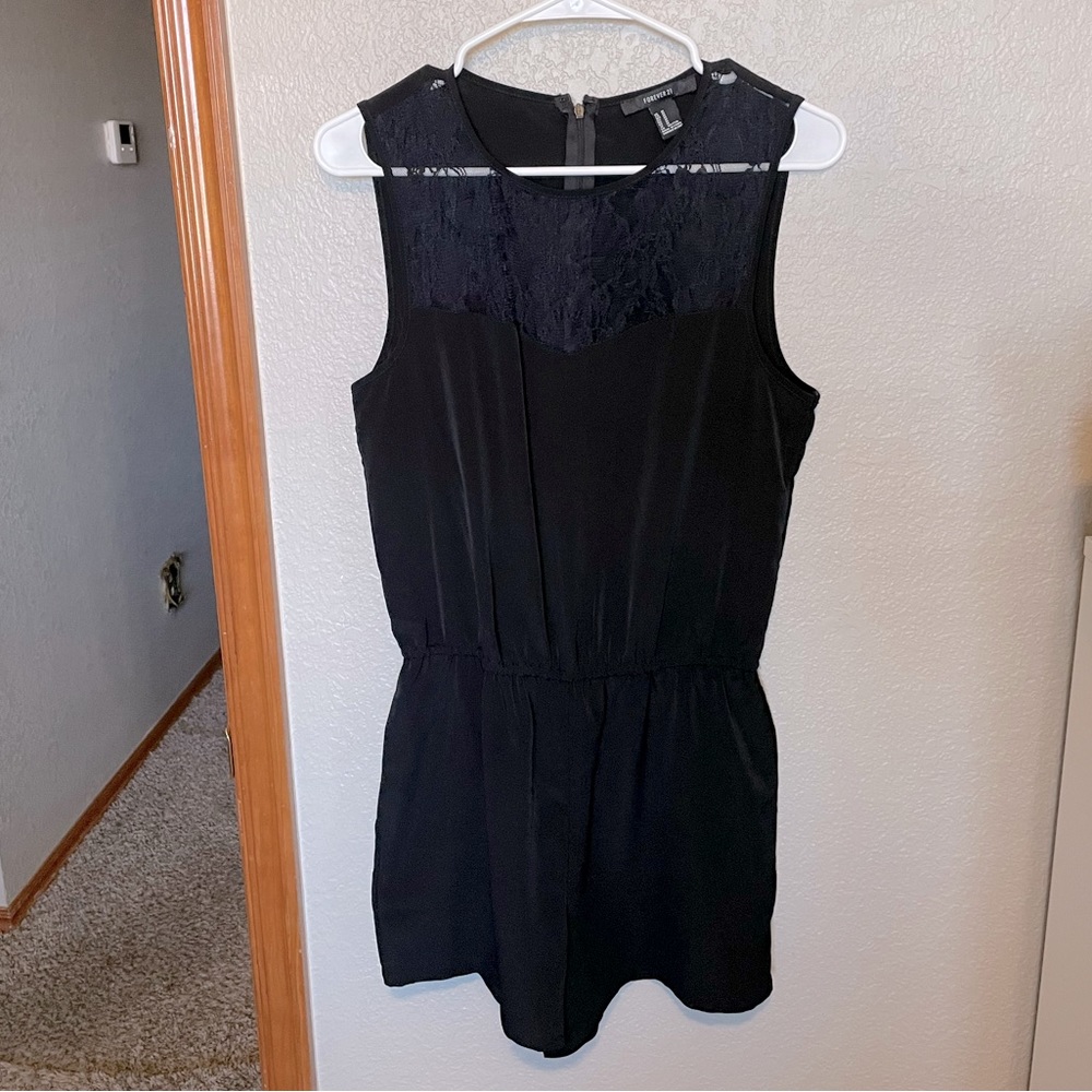 Lace front romper